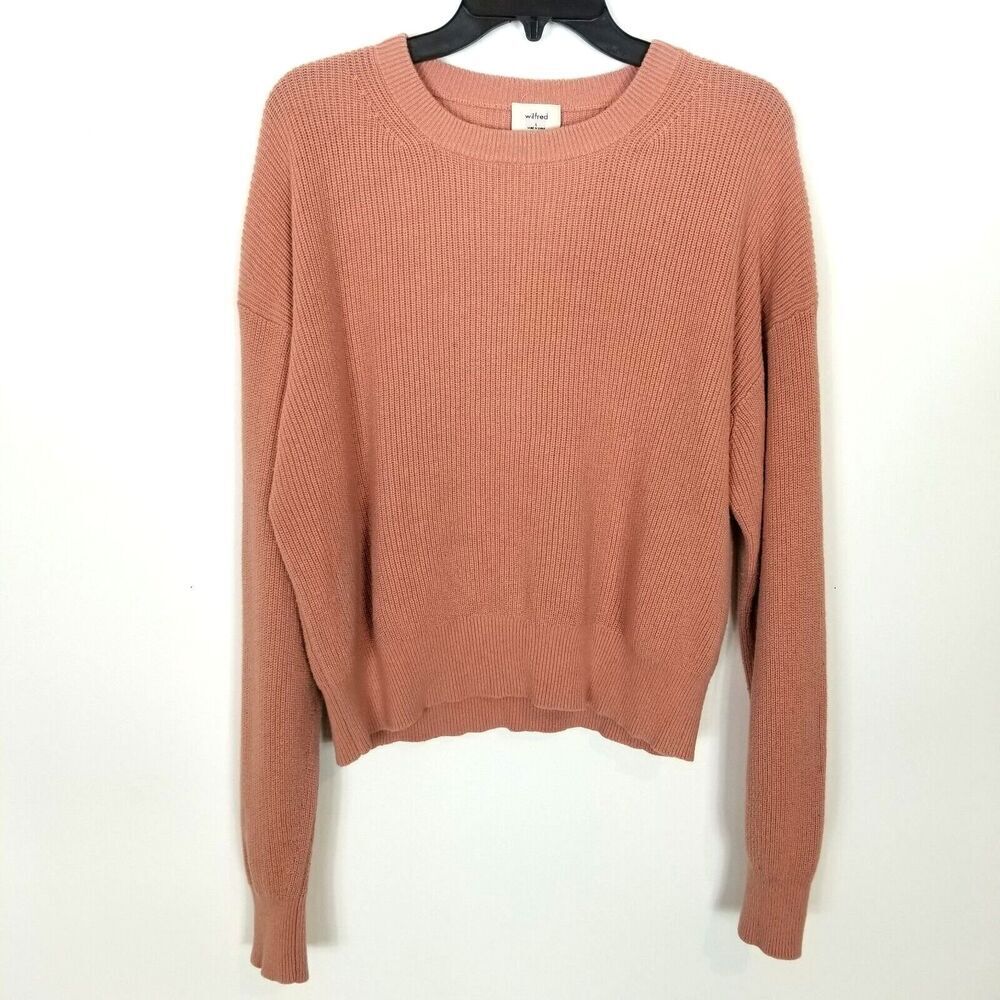 Wilfred Women Manila Wool Blend Pullover Sweater Sz L Blush Soft Minimalist